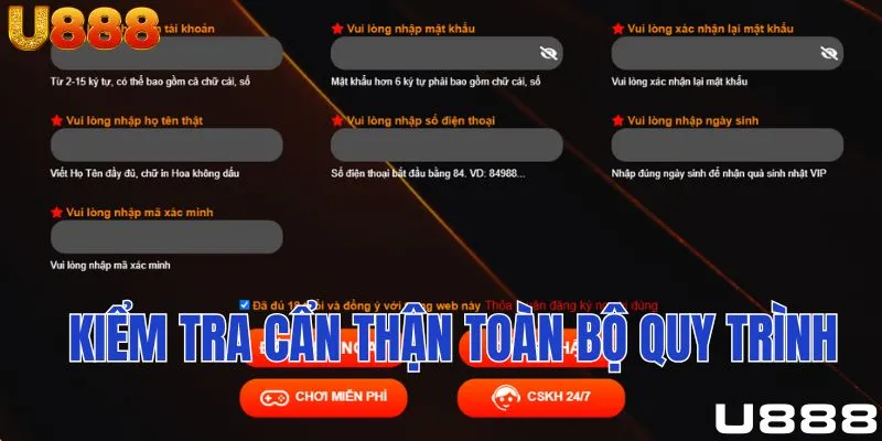 Kiểm tra cẩn thận toàn bộ quy trình